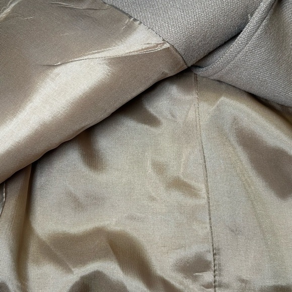 VINTAGE EVAN-PICONE WOMENS TAN WOOL LINED 2-BUTTON BLAZER, PETITE SIZE 12 - Picture 10 of 12